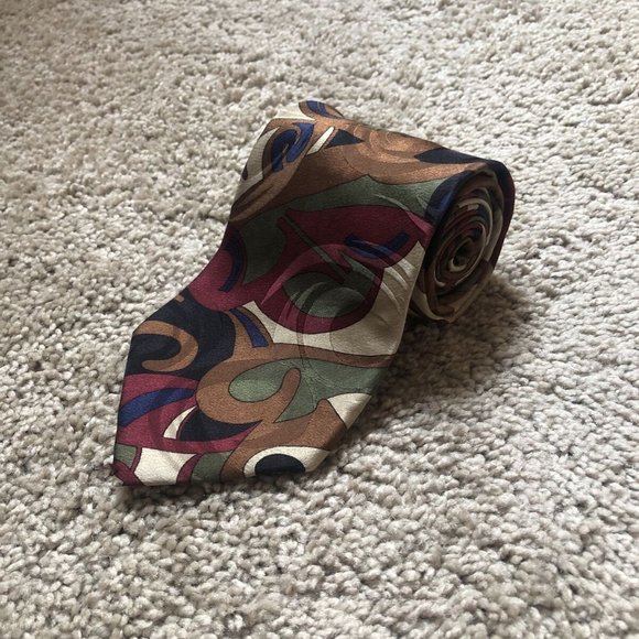 Urban Canvas MEN'S SILK Neck TIE BROWN BURGUNDY GREEN BLUE Brown 4 X 57 - Picture 1 of 9